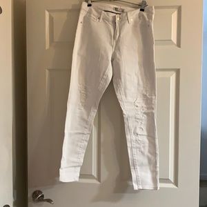Brand new distressed white jeans